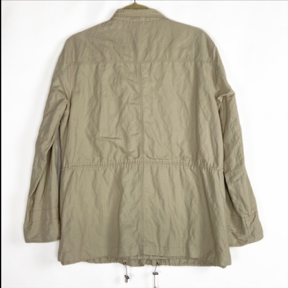 Chicos Cotton Metallic Blend Long Sleeve Field Jacket Utility Coat - Picture 2 of 16